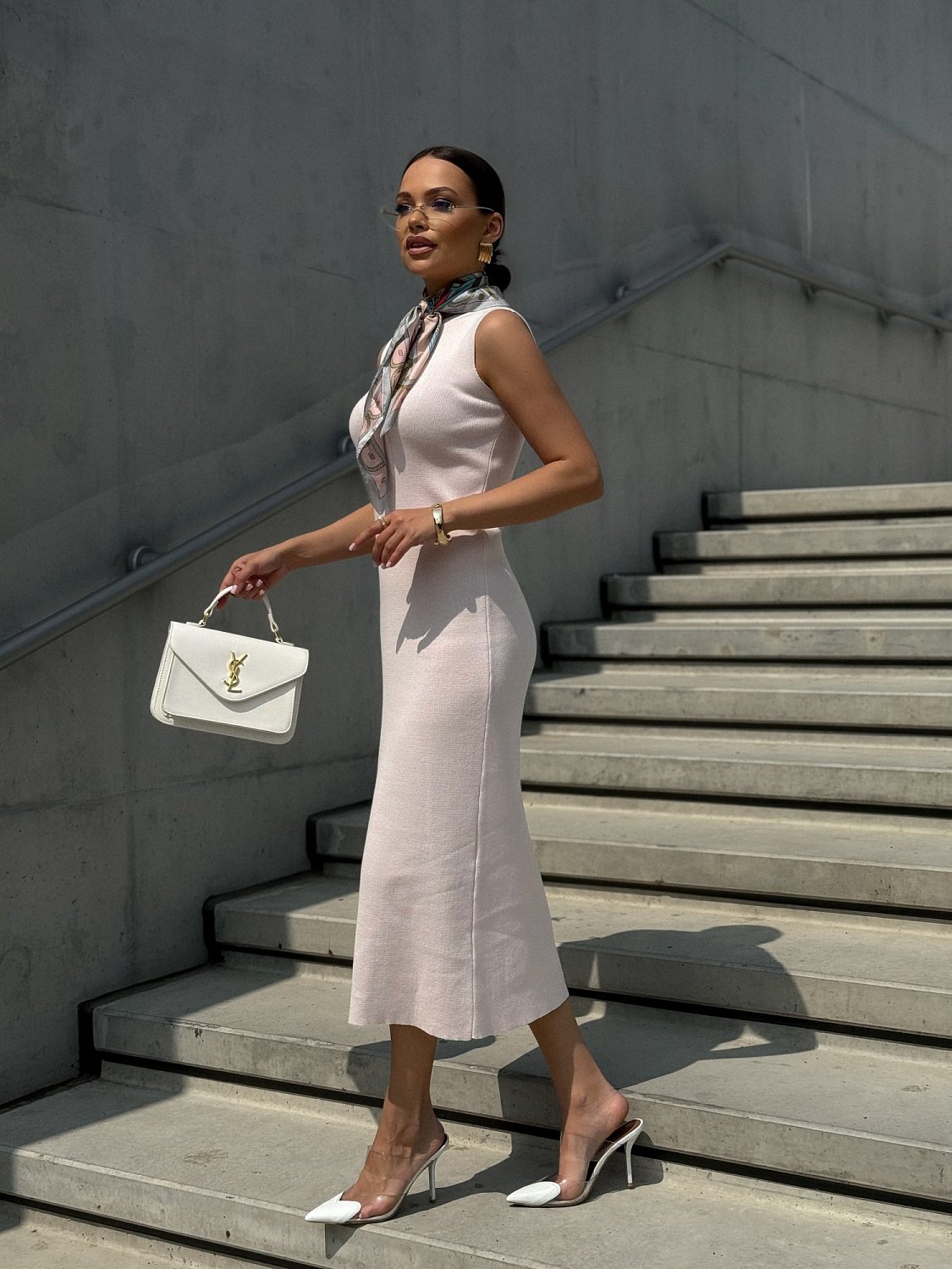 Платье трикотажное CHIC цв. нежный розовый