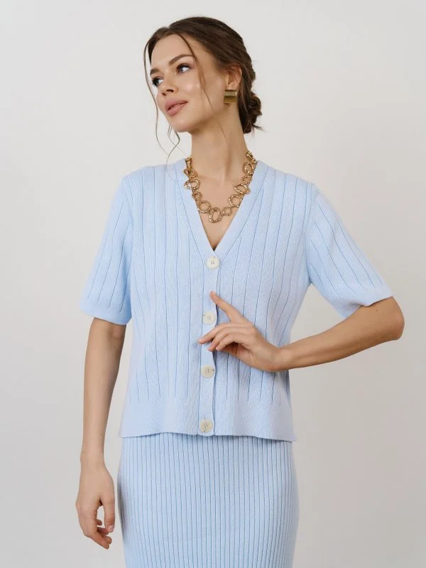 Кардиган цв.голубой