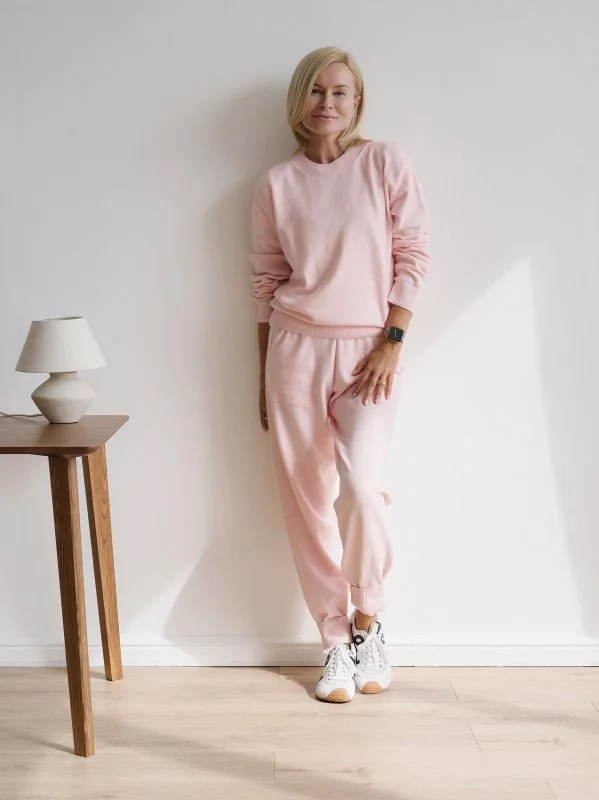 Костюм из шерсти ангоры цвет ПЕРСИКОВО-РОЗОВЫЙ