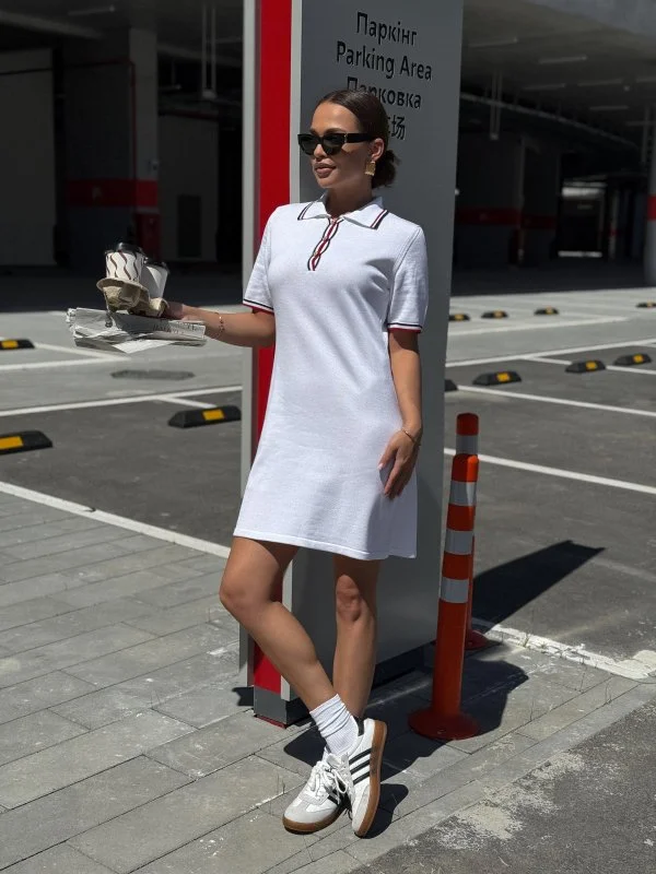 Платье поло Aesthetics цв. белый