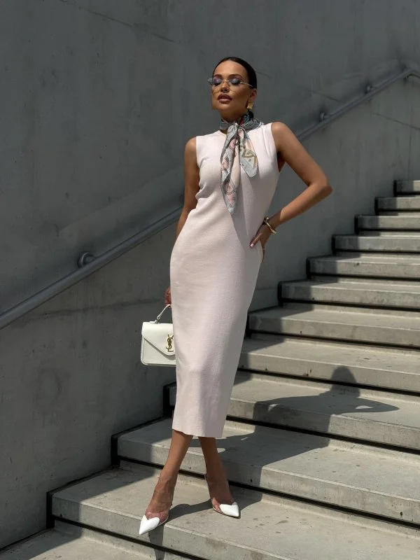 Платье трикотажное CHIC цв. нежный розовый