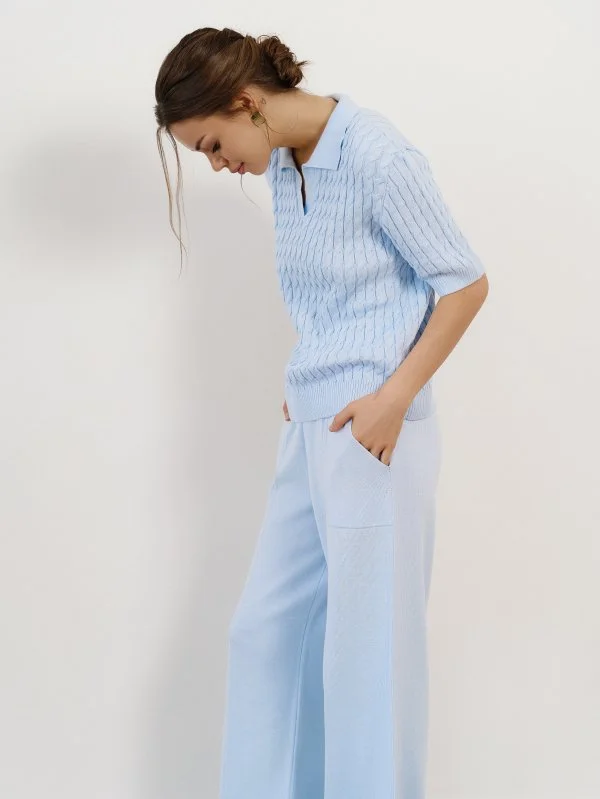 Брюки цв.голубой