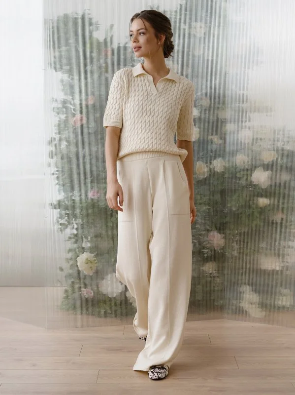 Брюки цв.сливочный