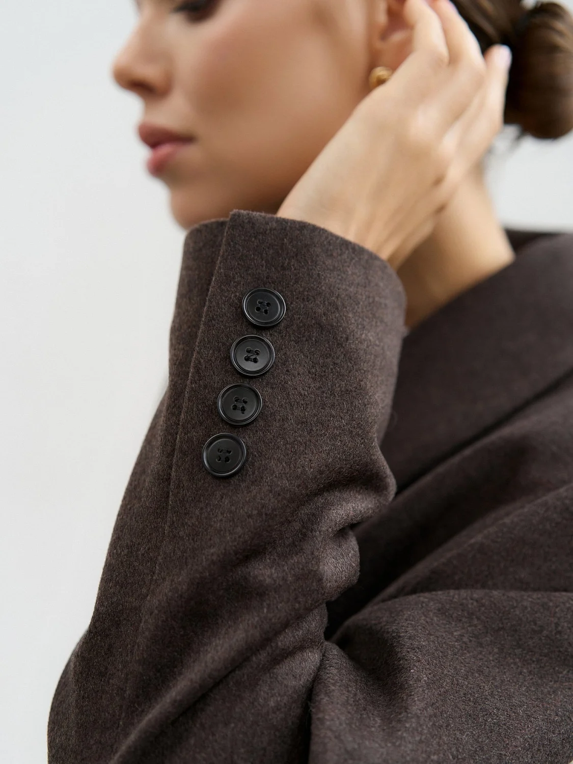 Пальто-халат (шерсть/кашемир) цв. коричневый Пальто-халат (шерсть/кашемир) цв. коричневый