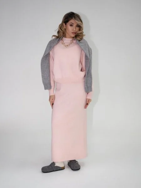 Костюм ангоровый "Алло Галочка" цвет персиков-Розовый