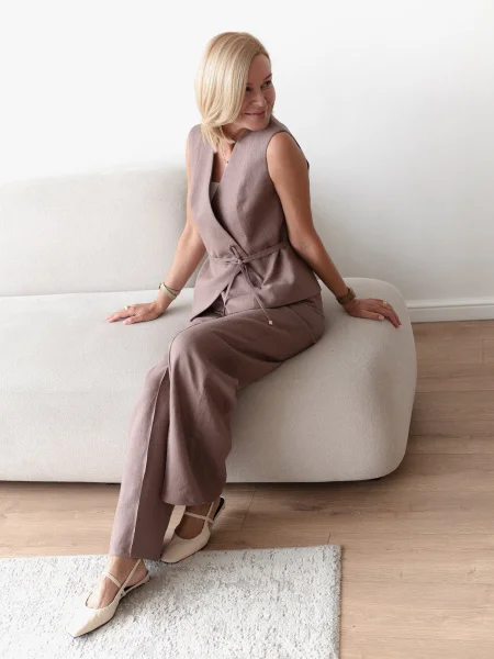 Жилет с поясом цвет Сливочное какао - в фирменном магазине спортивной одежды Brillante.by