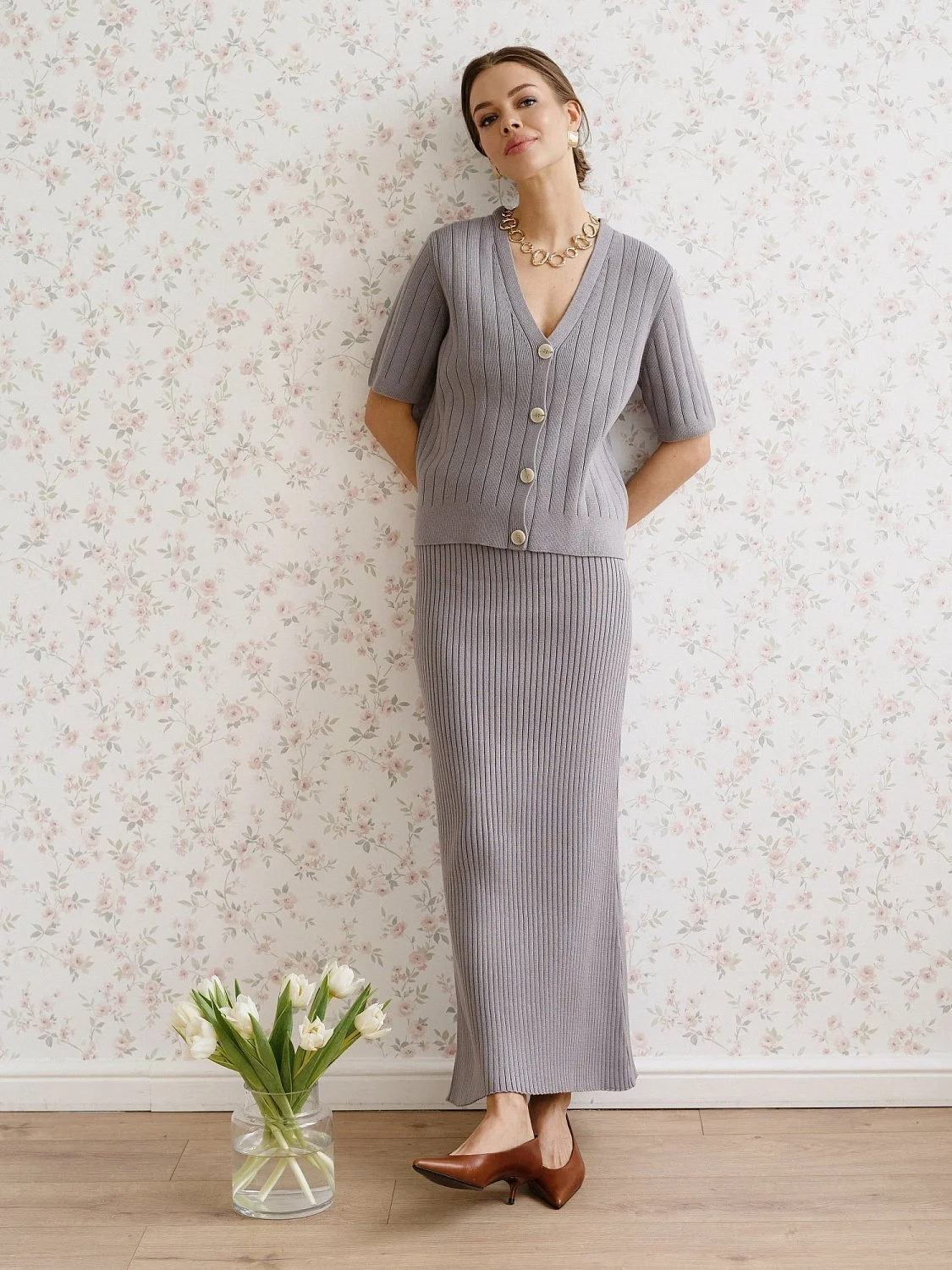 Кардиган цв.серый