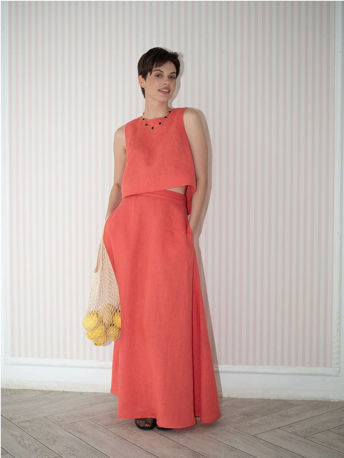 Юбка цвет коралл Юбка цвет коралл