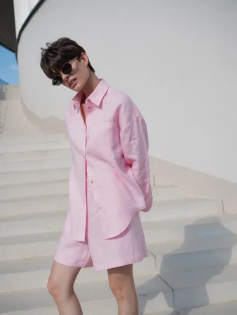 Купить Рубашка льняная цвет ROSE в фирменном магазине спортивной одежды Brillante.by