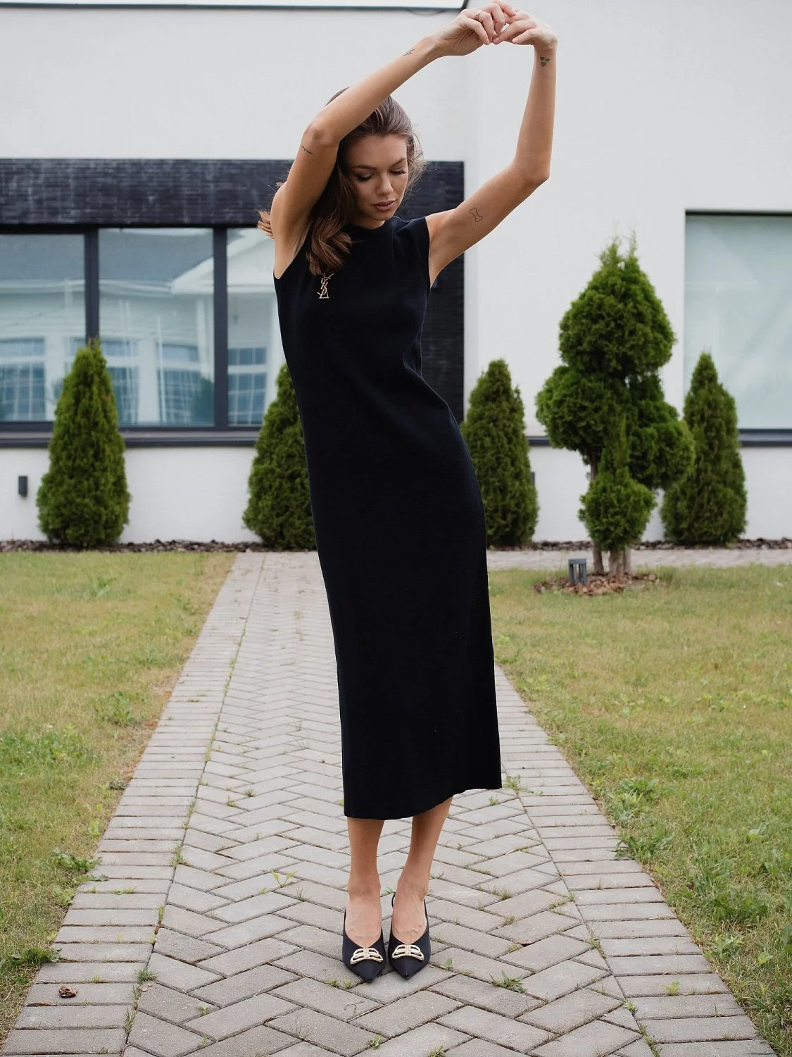 Платье трикотажное CHIC цв. черный