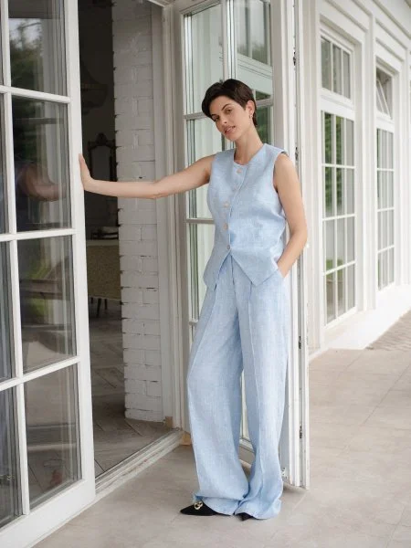 Брюки Dolce Lino цвет голубой - в фирменном магазине спортивной одежды Brillante.by