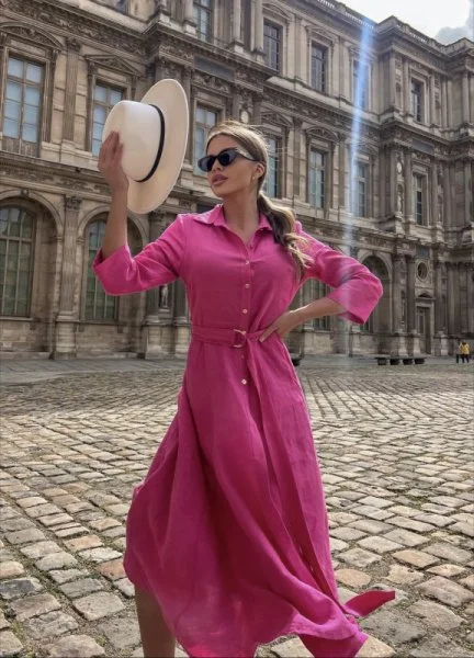 Платье халат цвет Фуксия Платье халат цвет Фуксия