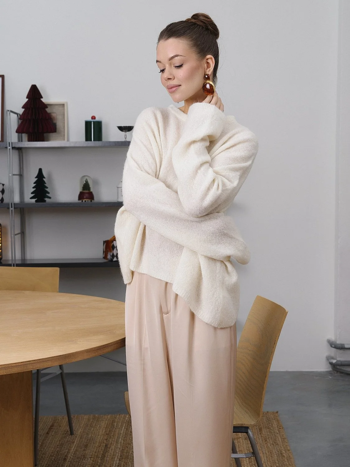 Свитер из мохера цвет Айвори