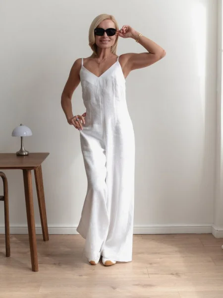 Комбинезон брючный цвет белый