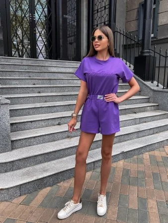 Костюм женский с шортами Фиолетовый Купить Костюм женский с шортами Фиолетовый в фирменном магазине спортивной одежды Brillante.by