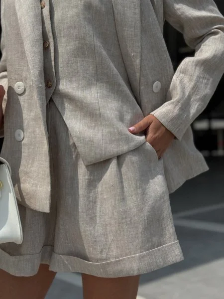 Шорты с отворотом цвет натуральный - в фирменном магазине спортивной одежды Brillante.by