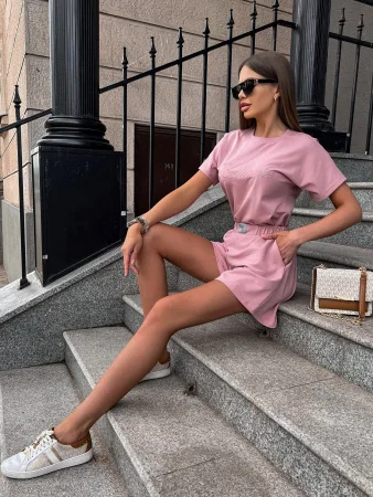 Костюм женский с шортами Пудра Купить Костюм женский с шортами Пудра в фирменном магазине спортивной одежды Brillante.by