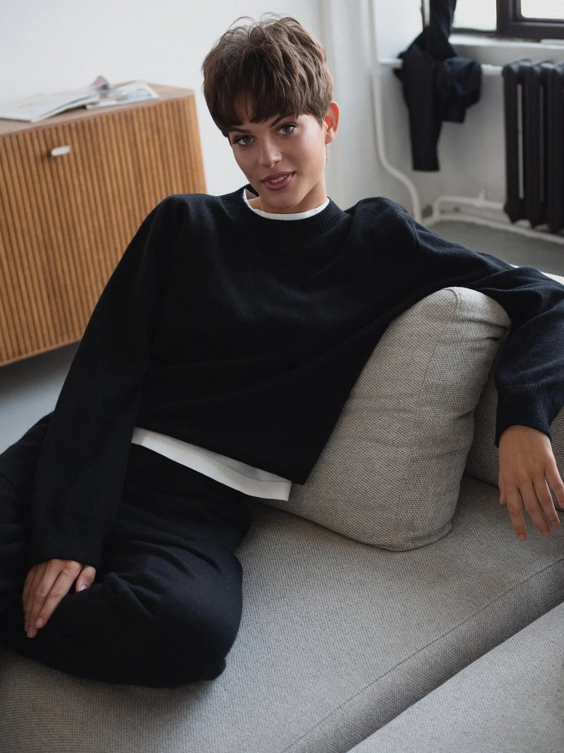 Костюм из ангоровой шерсти цвет ЧЕРНЫЙ