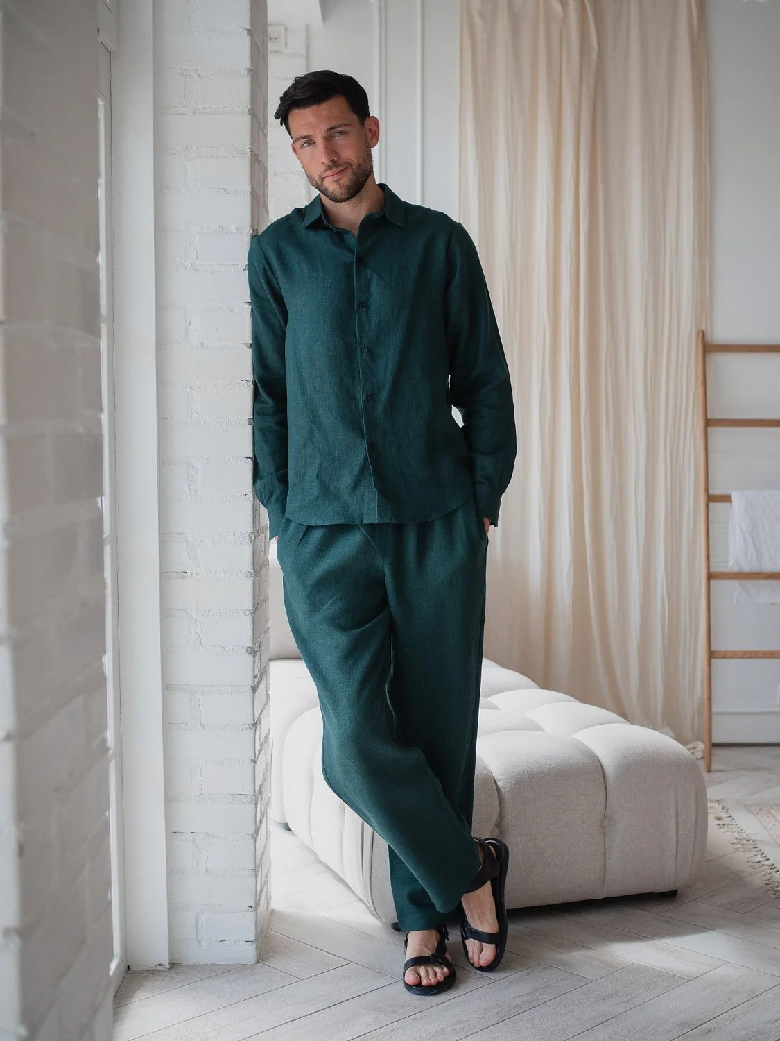 Костюм рубашка, брюки цвет Изумруд  (можно купить отдельно)