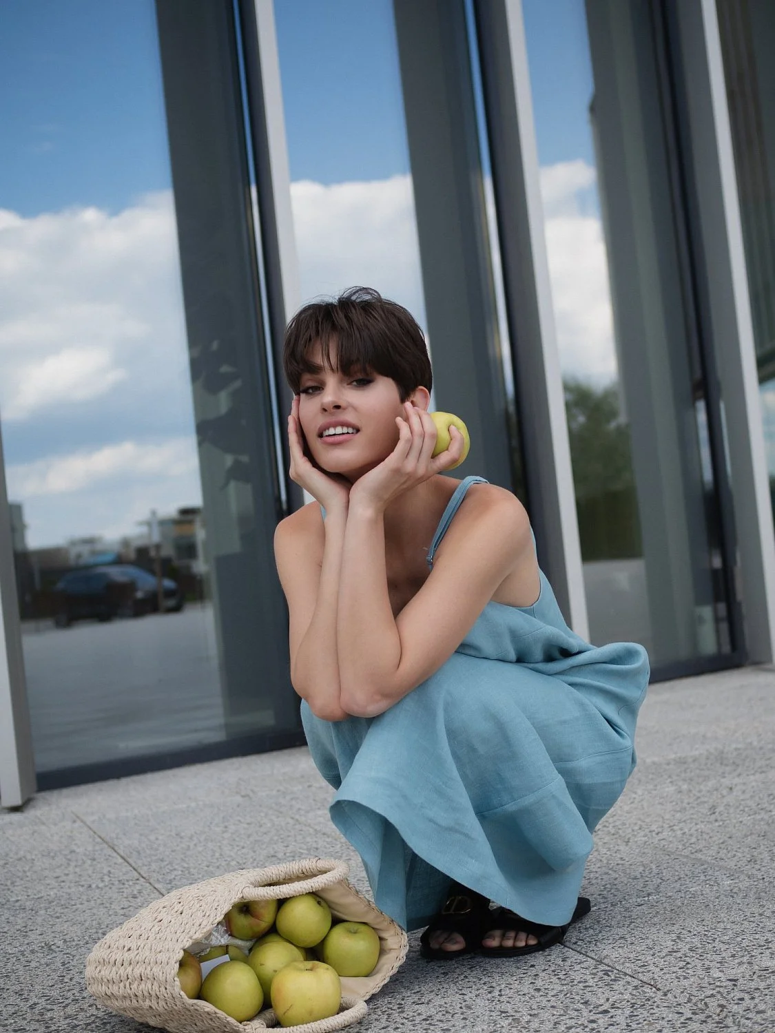 Платье комбинация цвет Океан Платье комбинация цвет Океан