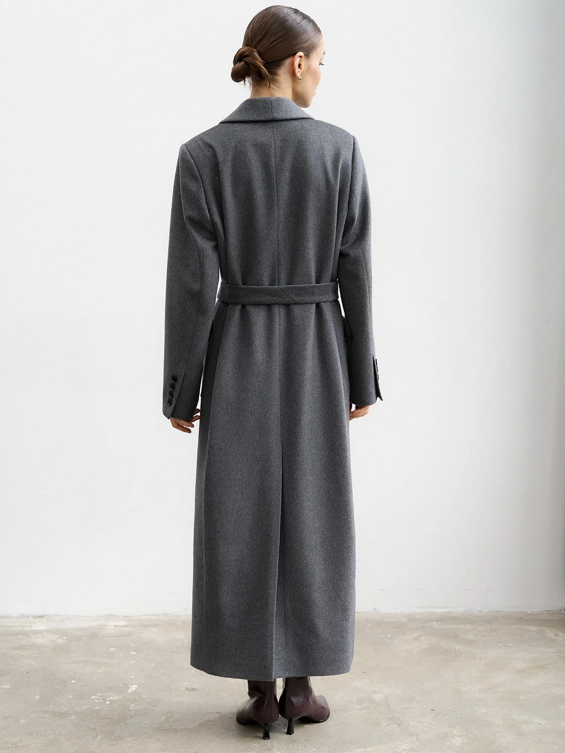 Пальто-халат (шерсть 100%) цв.серый Пальто-халат (шерсть 100%) цв.серый