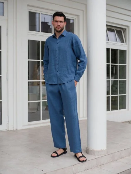 Костюм рубашка, брюки цвет Синий  (можно купить отдельно) - в фирменном магазине спортивной одежды Brillante.by