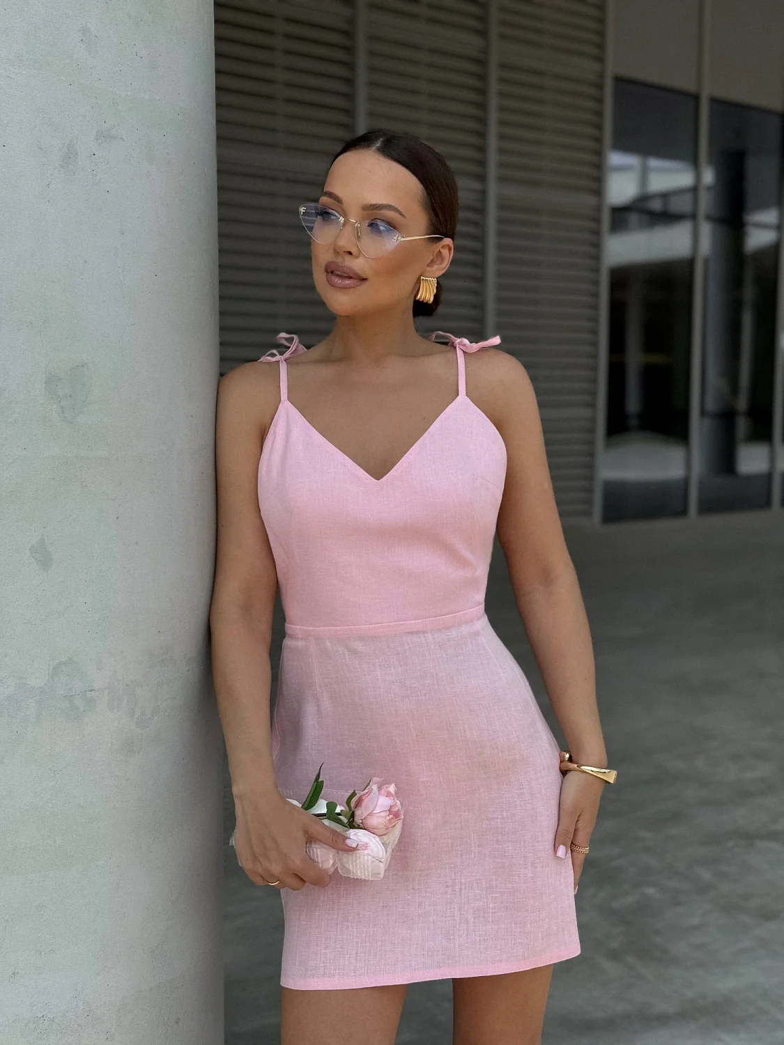 Платье Petra с открытой спиной цв.розовый Платье Petra с открытой спиной цв.розовый