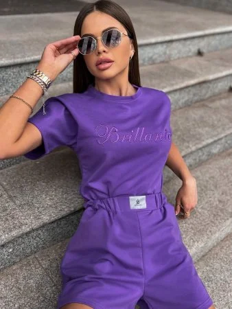 Костюм женский с шортами Фиолетовый Купить Костюм женский с шортами Фиолетовый в фирменном магазине спортивной одежды Brillante.by