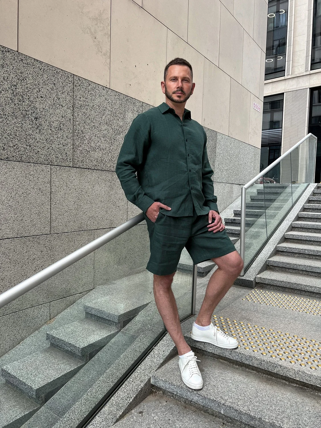 Костюм рубашка с шортами цвет Изумруд  (можно купить отдельно)