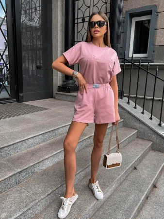 Костюм женский с шортами Пудра Купить Костюм женский с шортами Пудра в фирменном магазине спортивной одежды Brillante.by