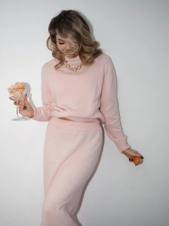 Костюм ангоровый "Алло Галочка" цвет персиков-Розовый Купить Костюм ангоровый "Алло Галочка" цвет персиков-Розовый в фирменном магазине спортивной одежды Brillante.by