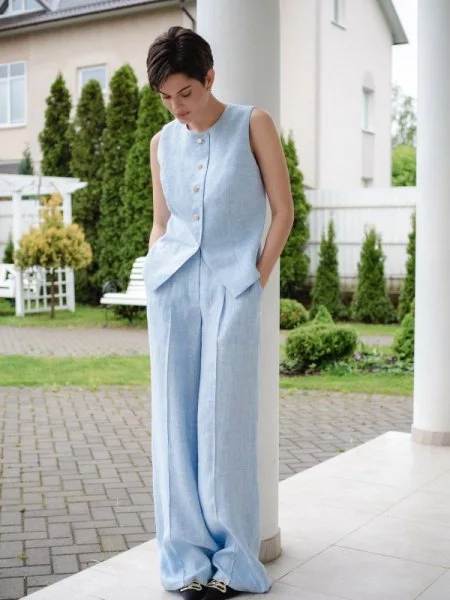 Брюки Dolce Lino цвет голубой