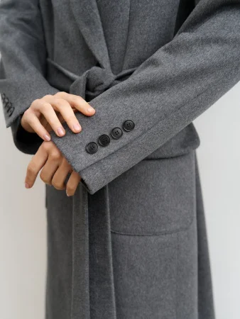 Пальто-халат (шерсть 100%) цв.серый Купить Пальто-халат (шерсть 100%) цв.серый в фирменном магазине спортивной одежды Brillante.by