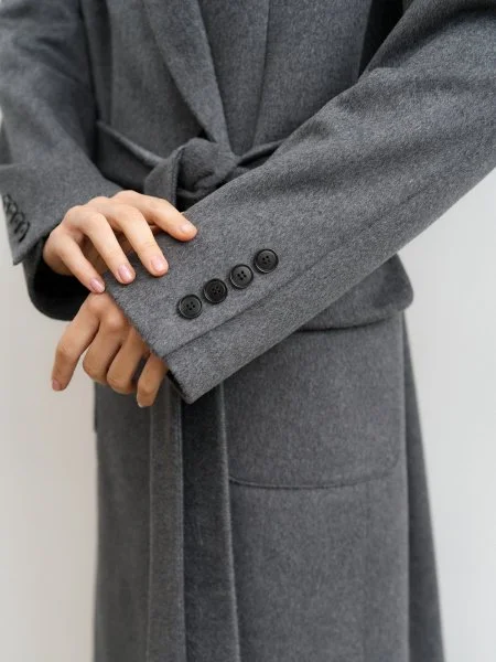 Пальто-халат (шерсть 100%) цв.серый - в фирменном магазине спортивной одежды Brillante.by