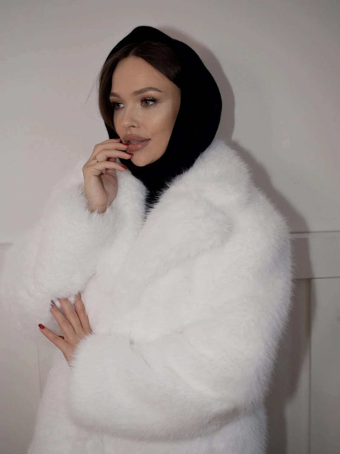 Капор ангоровый цвет Чёрный Капор ангоровый цвет Чёрный