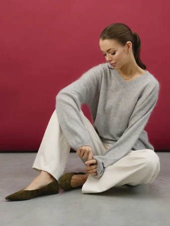 Купить Свитер кашемировый цв.серый меланж в фирменном магазине спортивной одежды Brillante.by