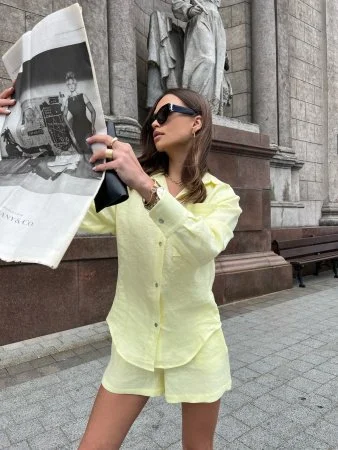 Купить Шорты из льна Цвет Лимонад в фирменном магазине спортивной одежды Brillante.by