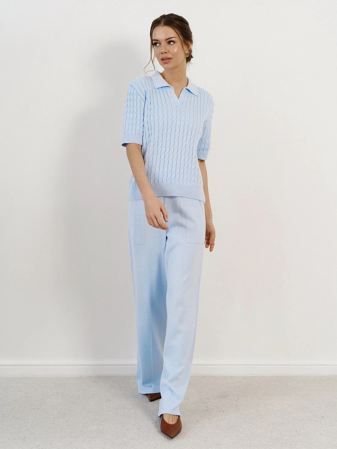 Брюки цв.голубой