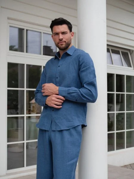 Костюм рубашка, брюки цвет Синий  (можно купить отдельно) - в фирменном магазине спортивной одежды Brillante.by