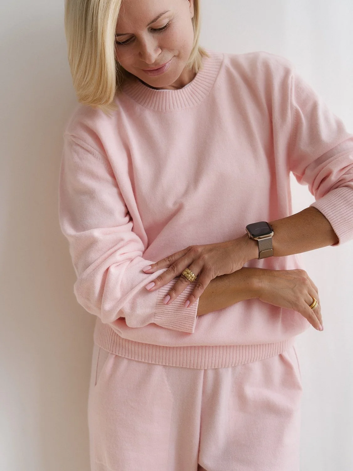 Костюм из шерсти ангоры цвет ПЕРСИКОВО-РОЗОВЫЙ