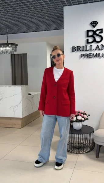 Жакет без воротника цвет Шардоне