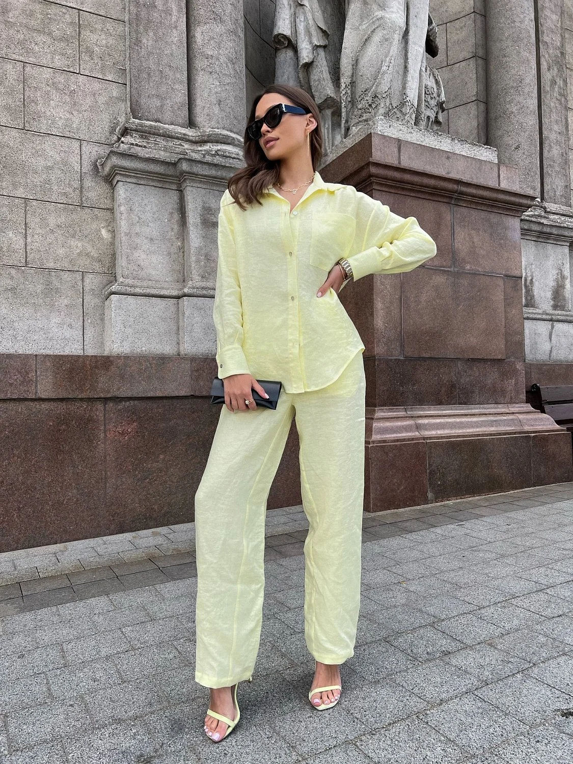 Рубашка льняная цвет ЛИМОНАД Рубашка льняная цвет ЛИМОНАД