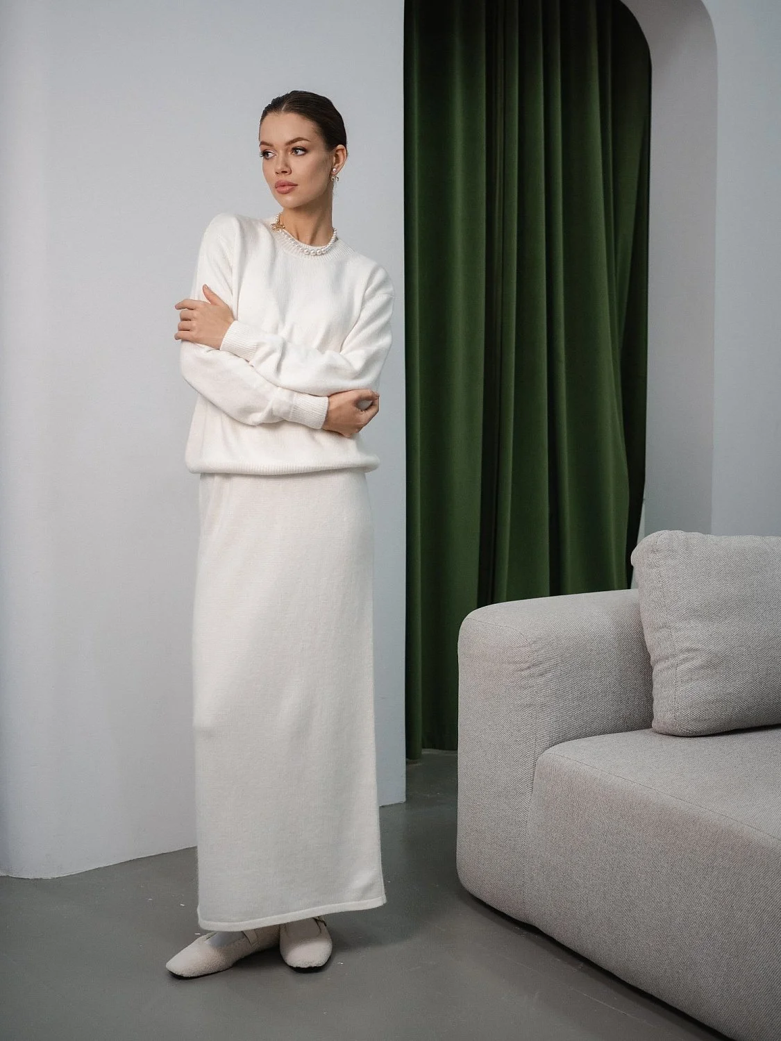 Костюм ангоровый "Алло Галочка" цвет Молочный Костюм ангоровый "Алло Галочка" цвет Молочный