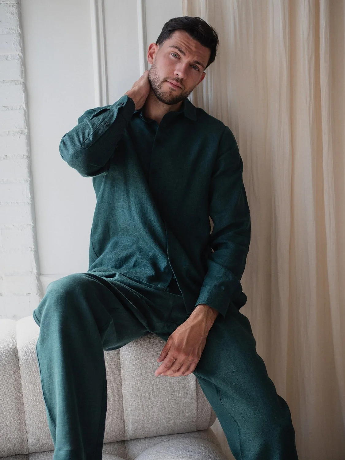 Костюм рубашка, брюки цвет Изумруд  (можно купить отдельно)