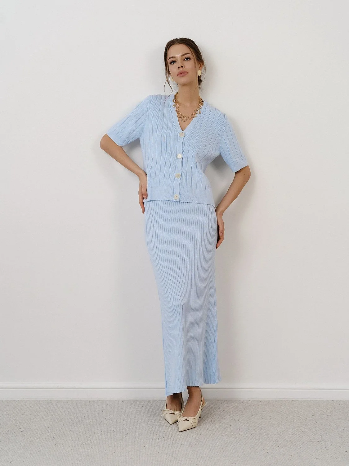 Кардиган цв.голубой