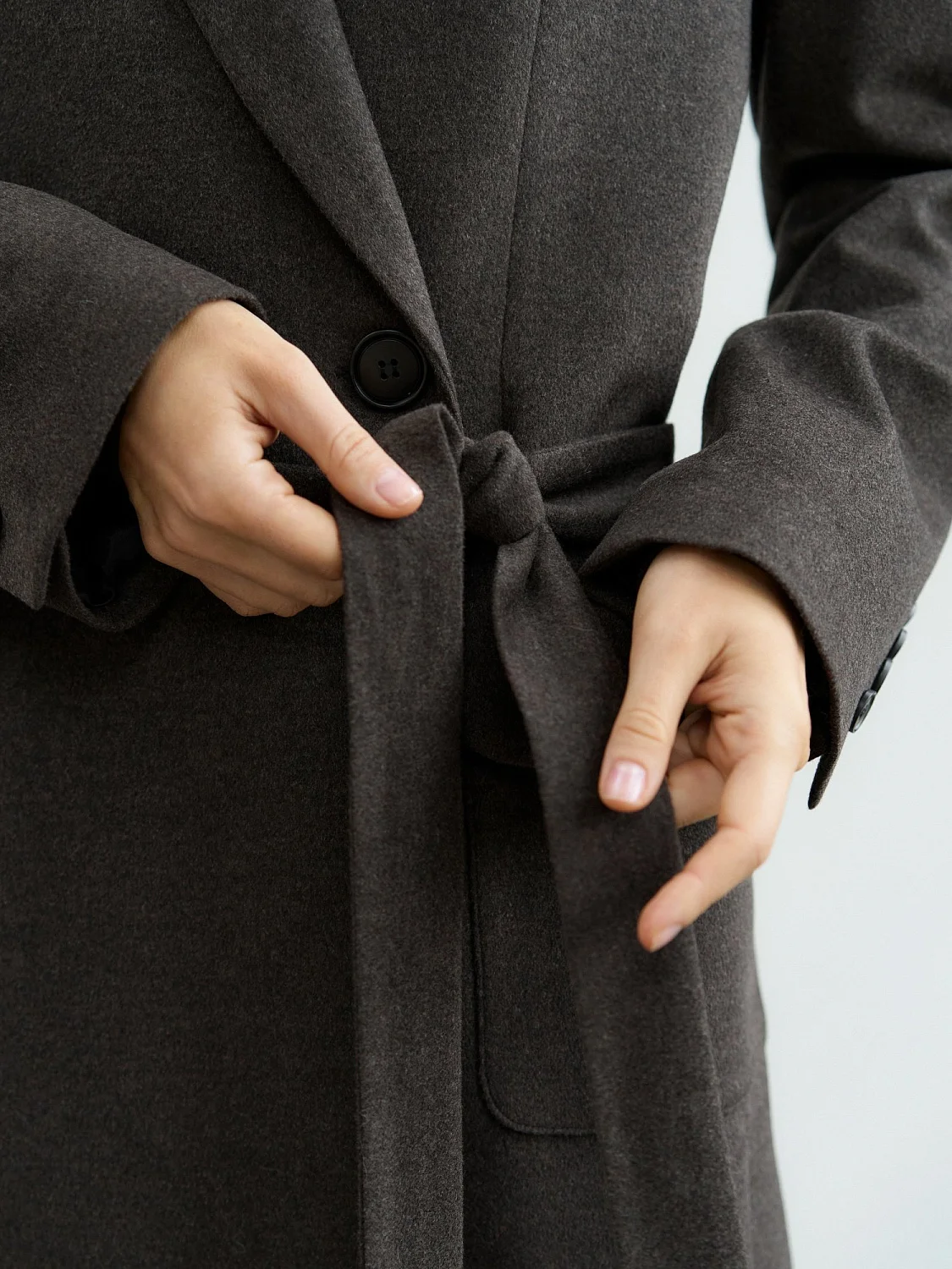 Пальто-халат (шерсть/кашемир) цв. коричневый Пальто-халат (шерсть/кашемир) цв. коричневый