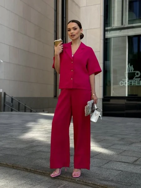 Костюм с рубашкой с укороченным рукавом цвет Фуксия Костюм с рубашкой с укороченным рукавом цвет Фуксия - в фирменном магазине спортивной одежды Brillante.by