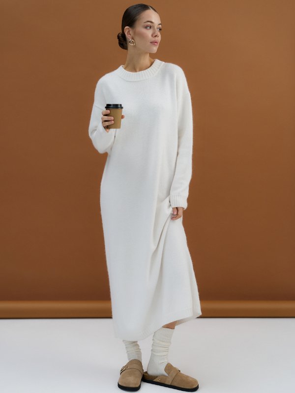 Платье ангоровое цвет Молочный