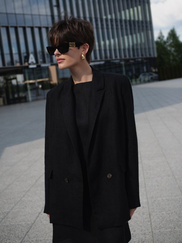 Жакет двубортный цвет чёрный