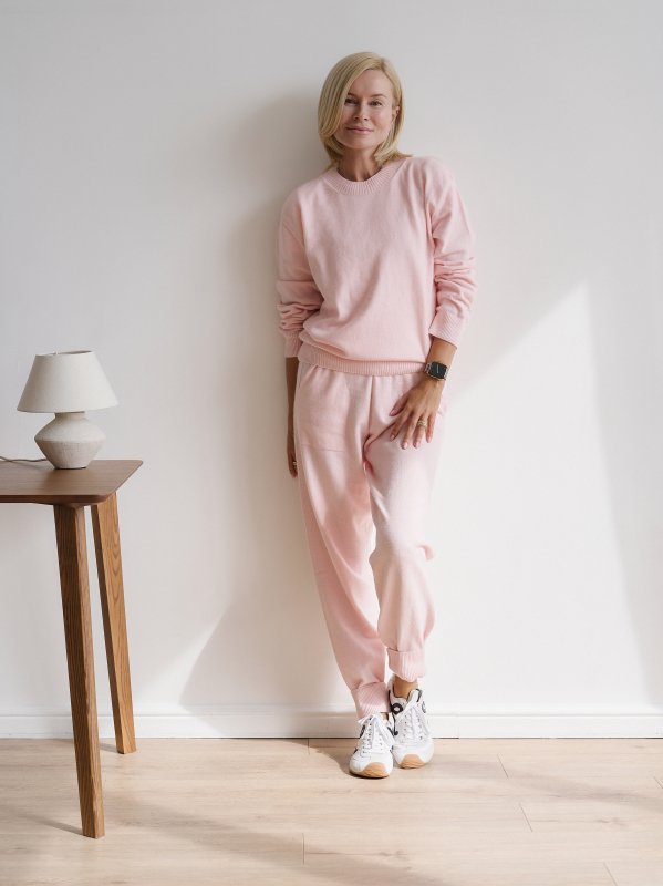 Костюм из шерсти ангоры цвет ПЕРСИКОВО-РОЗОВЫЙ